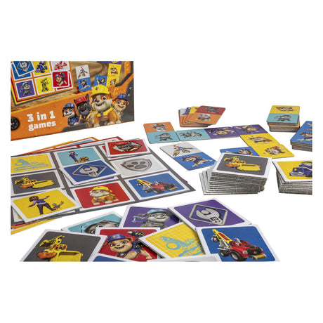 Tactic paw patrol rubble crew 3-in-1 spellenverzameling – kaartspel – lotto – domino – memo – kinderspel vanaf 4 jaar
