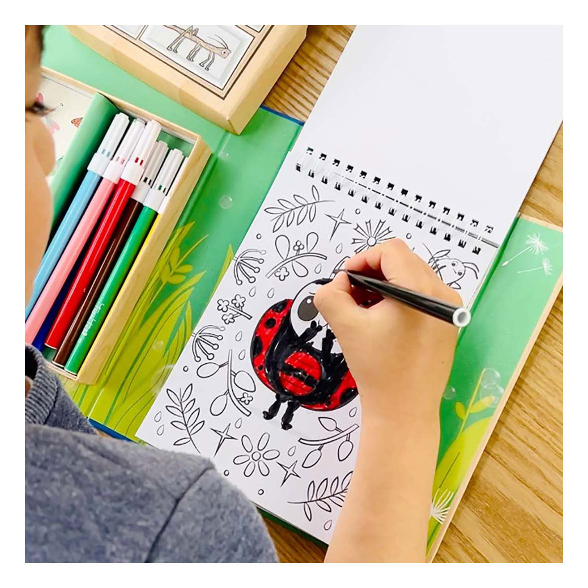 Tiger tribe kleurset tuinbeestjes kleurplezier voor kinderen - creatieve set.