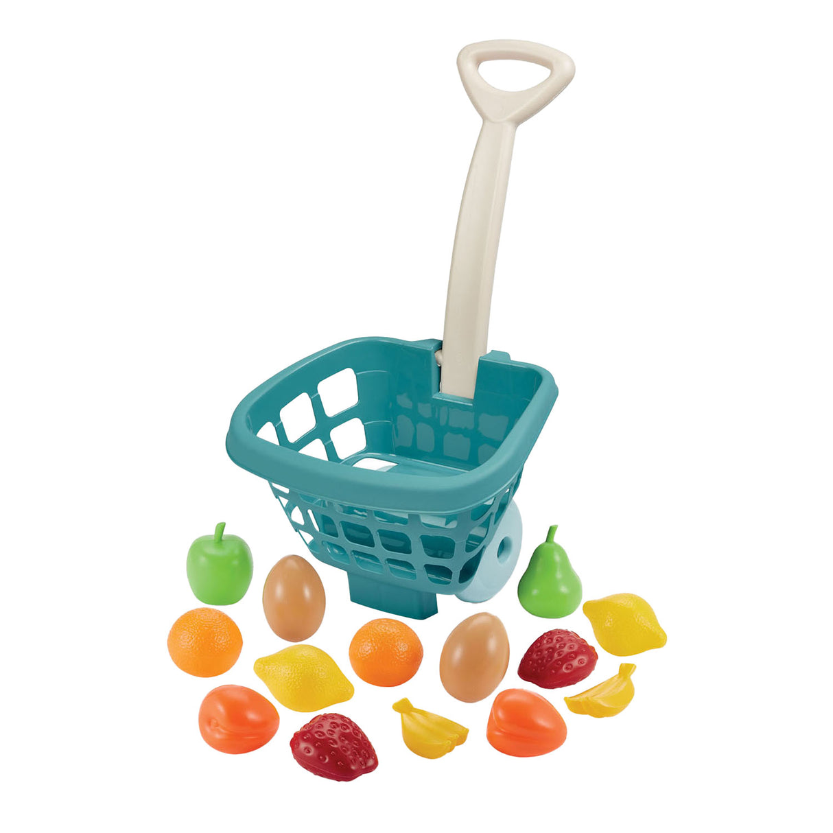 Ecoiffier winkeltrolley met fruit, 14dlg.