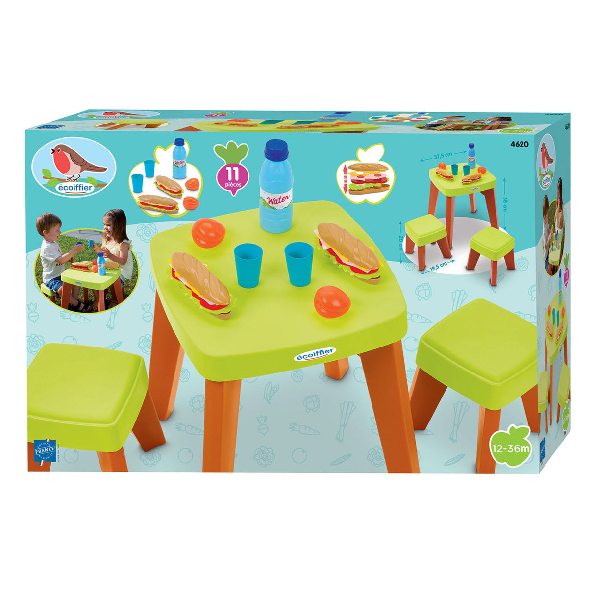 Ecoiffier picknicktafel speelset, 10dlg.