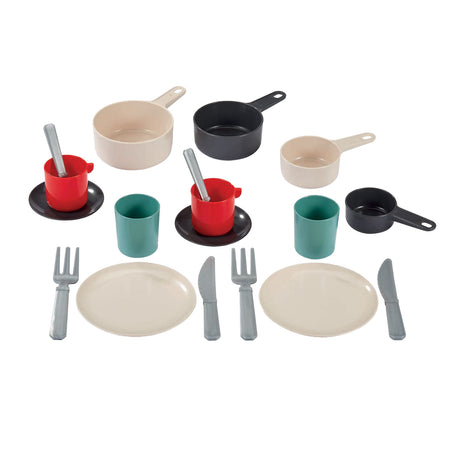 Ecoiffier 100% chef servies en bestek in pan - 19dlg.