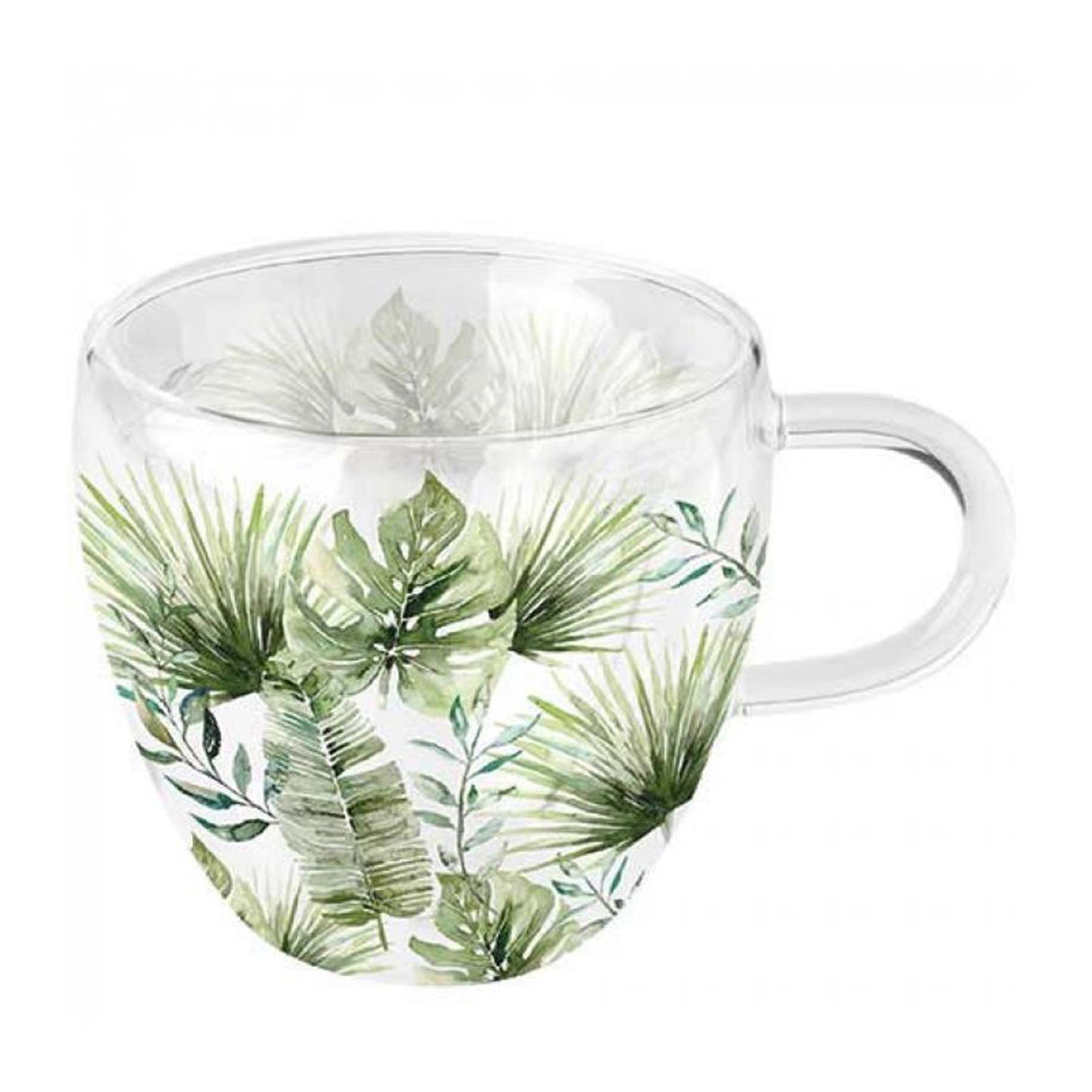 Ambiente dubbelwandig glas jungle leaves