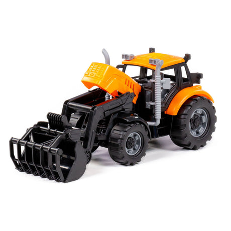 Cavallino tractor met lader geel, schaal 1:32