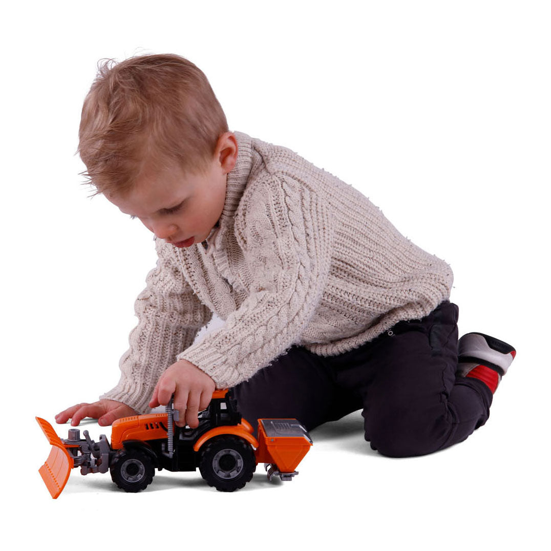 Cavallino Toys Cavallino Tractor met Sneeuw Ploeg Geel, Schaal 1:32