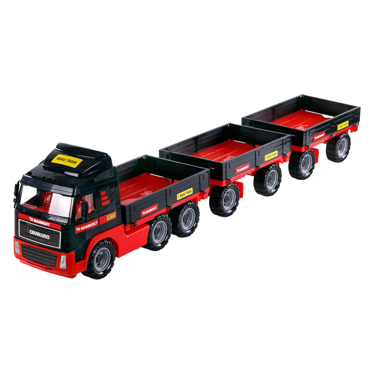 Cavallino toys cavallino mammoet vrachtwagen met dubbele aanhanger, schaal 1:16