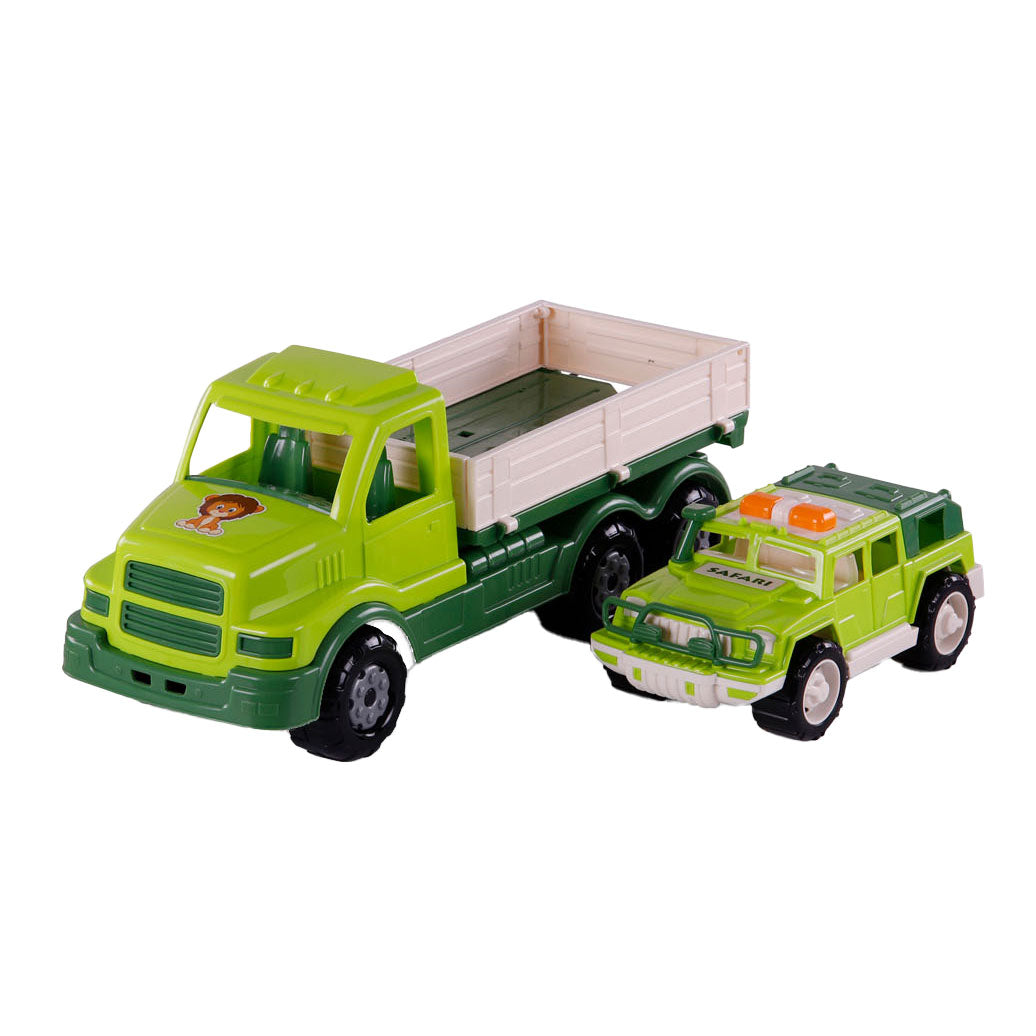 Cavallino Toys Cavallino XL Torpedo Vrachtwagen met Survival Jeep Groen, 44,5cm