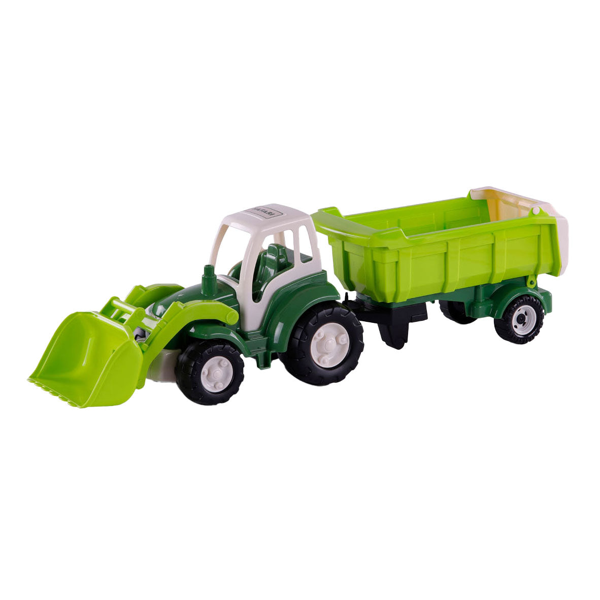 Cavallino toys cavallino xl tractor groen met kiep aanhangwagen, 86,5cm