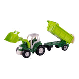 Cavallino toys cavallino xl tractor groen met kiep aanhangwagen, 86,5cm