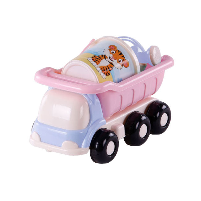 Cavallino Toys Cavallino Strand Kiepwagen met Emmerset Roze, 5dlg.