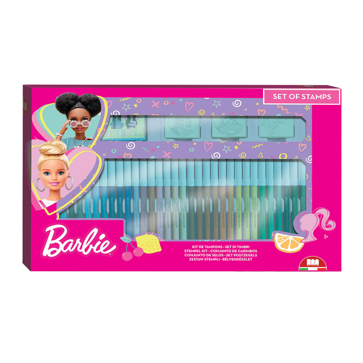 Multiprint barbie kleurset met stempels, 41dlg.