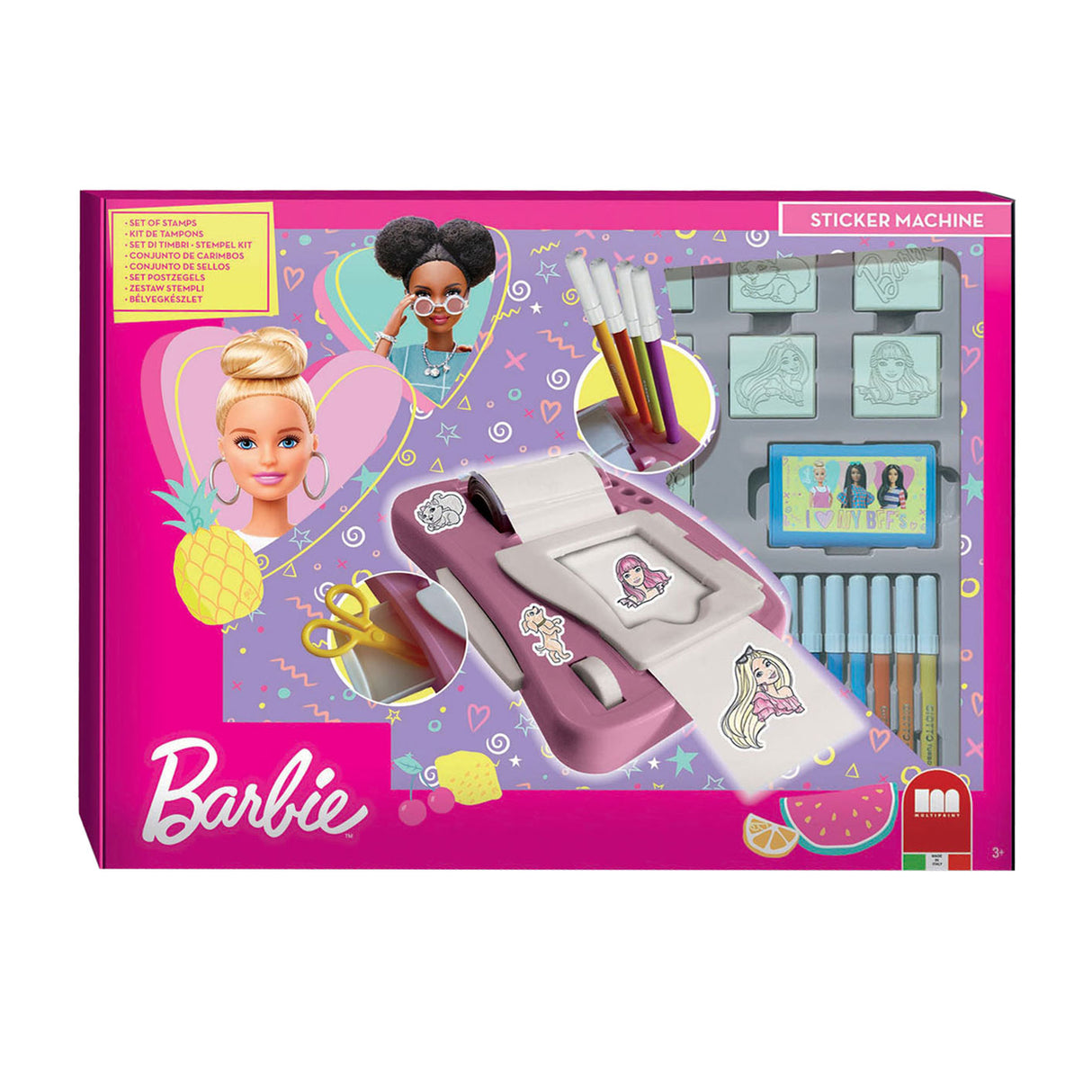 Multiprint barbie stickermachine set