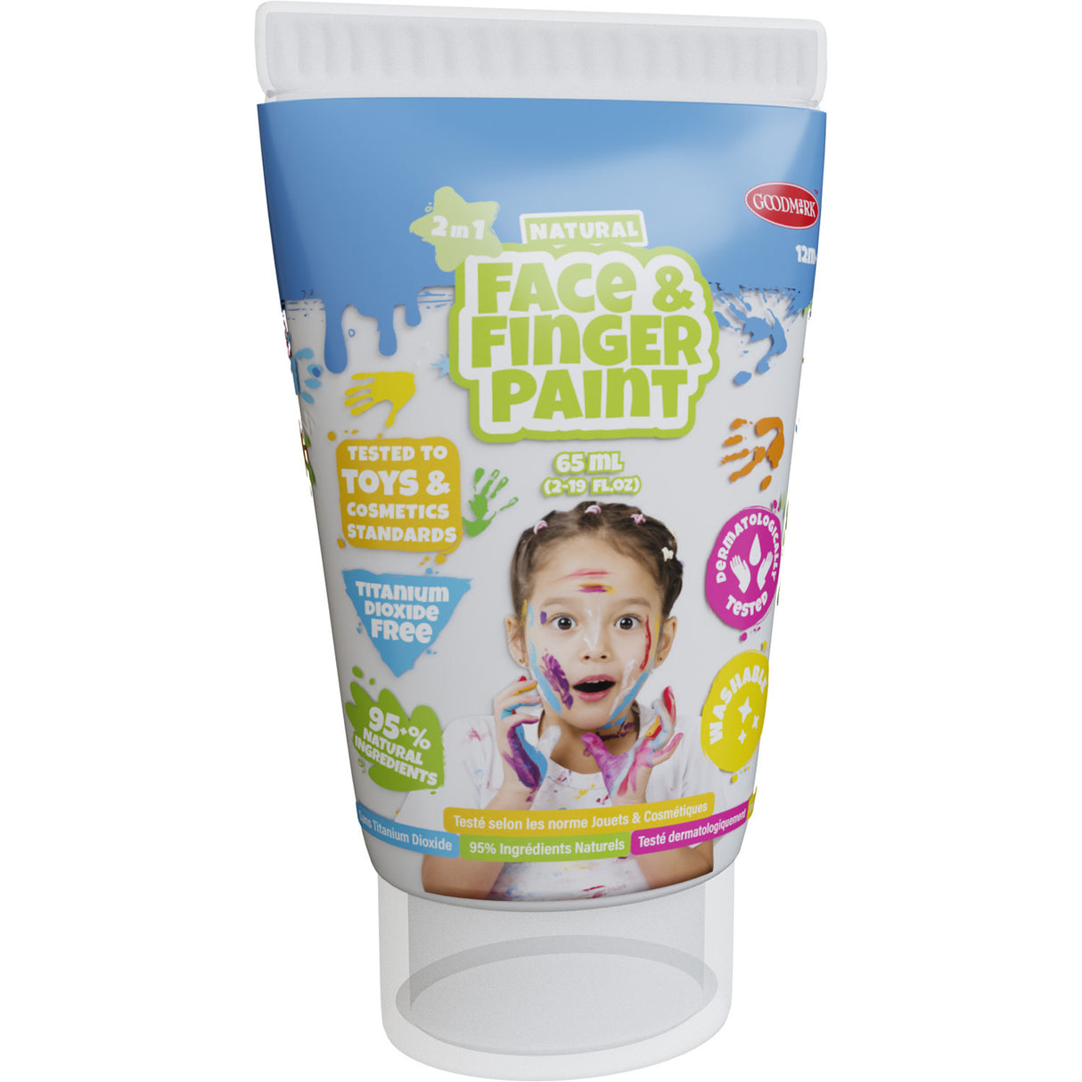 Boti natural face fingerpaint tube - wit, 65ml