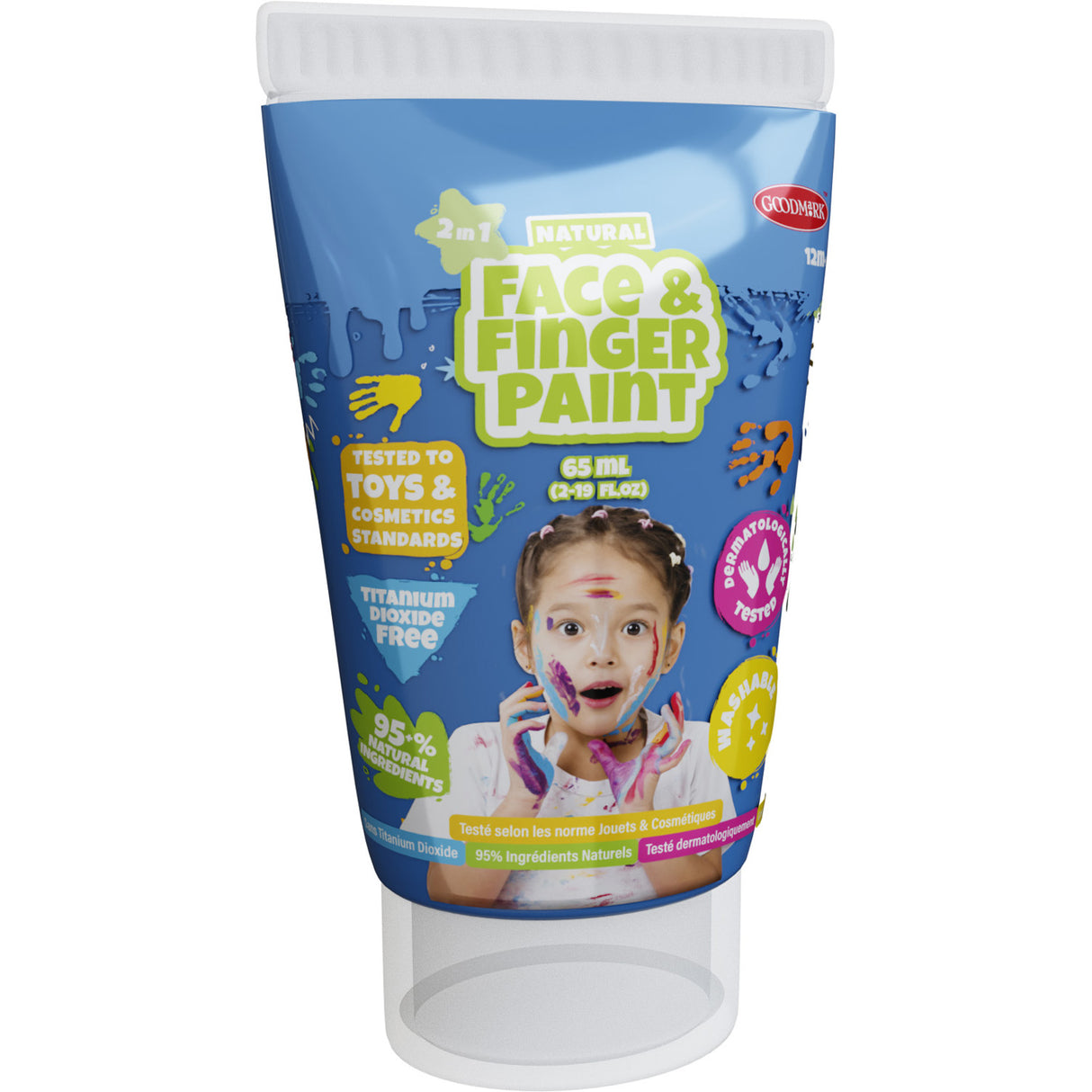 Boti natural face fingerpaint tube - blauw, 65ml