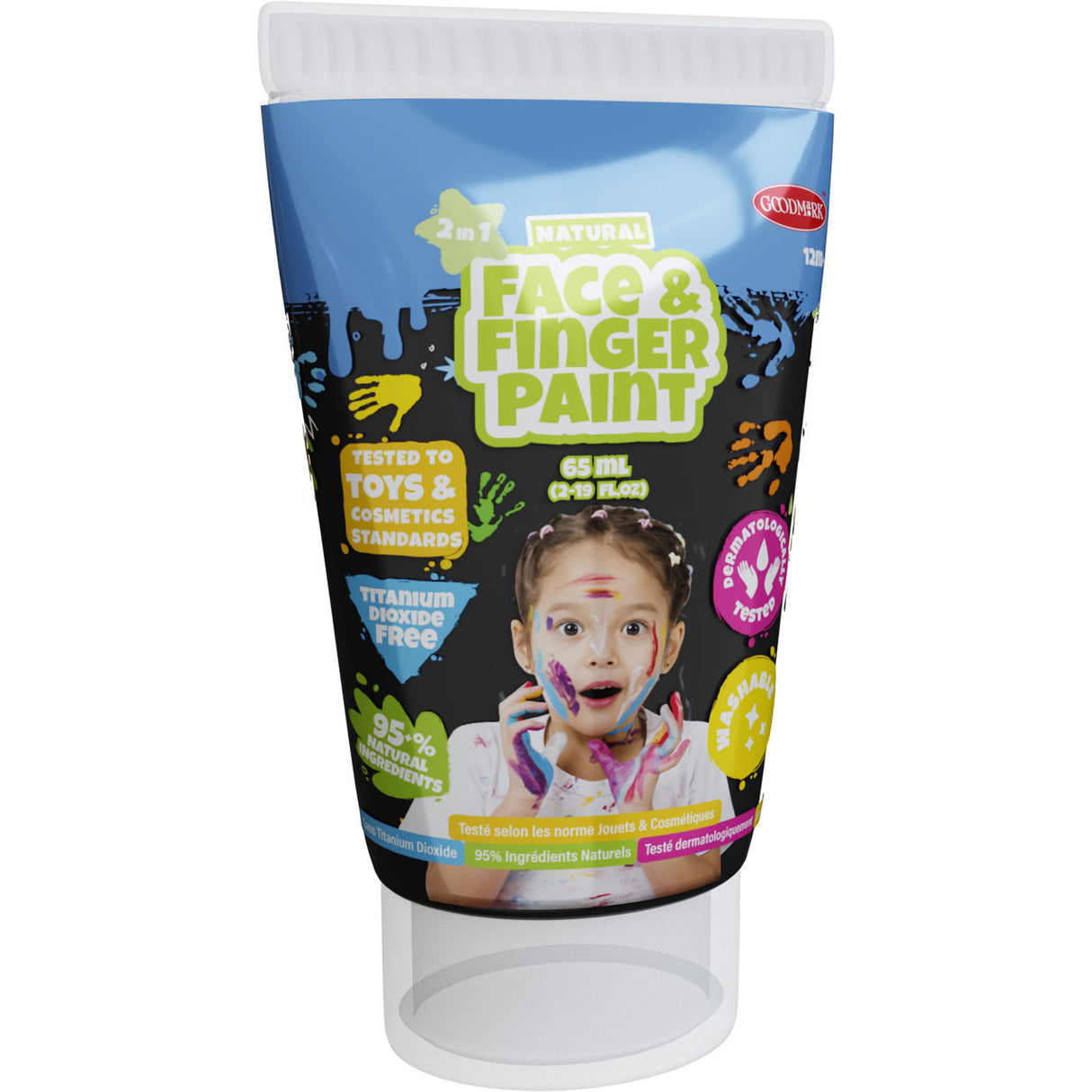 Boti natural face fingerpaint tube - zwart, 65ml