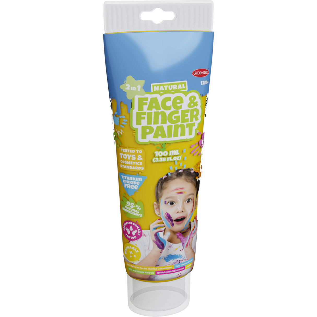 Boti natural face fingerpaint tube - geel, 100ml