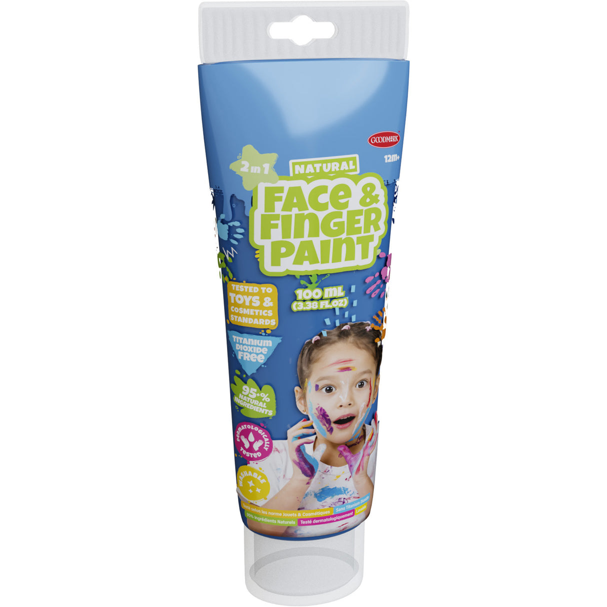 Boti natural face fingerpaint tube - blauw, 100ml