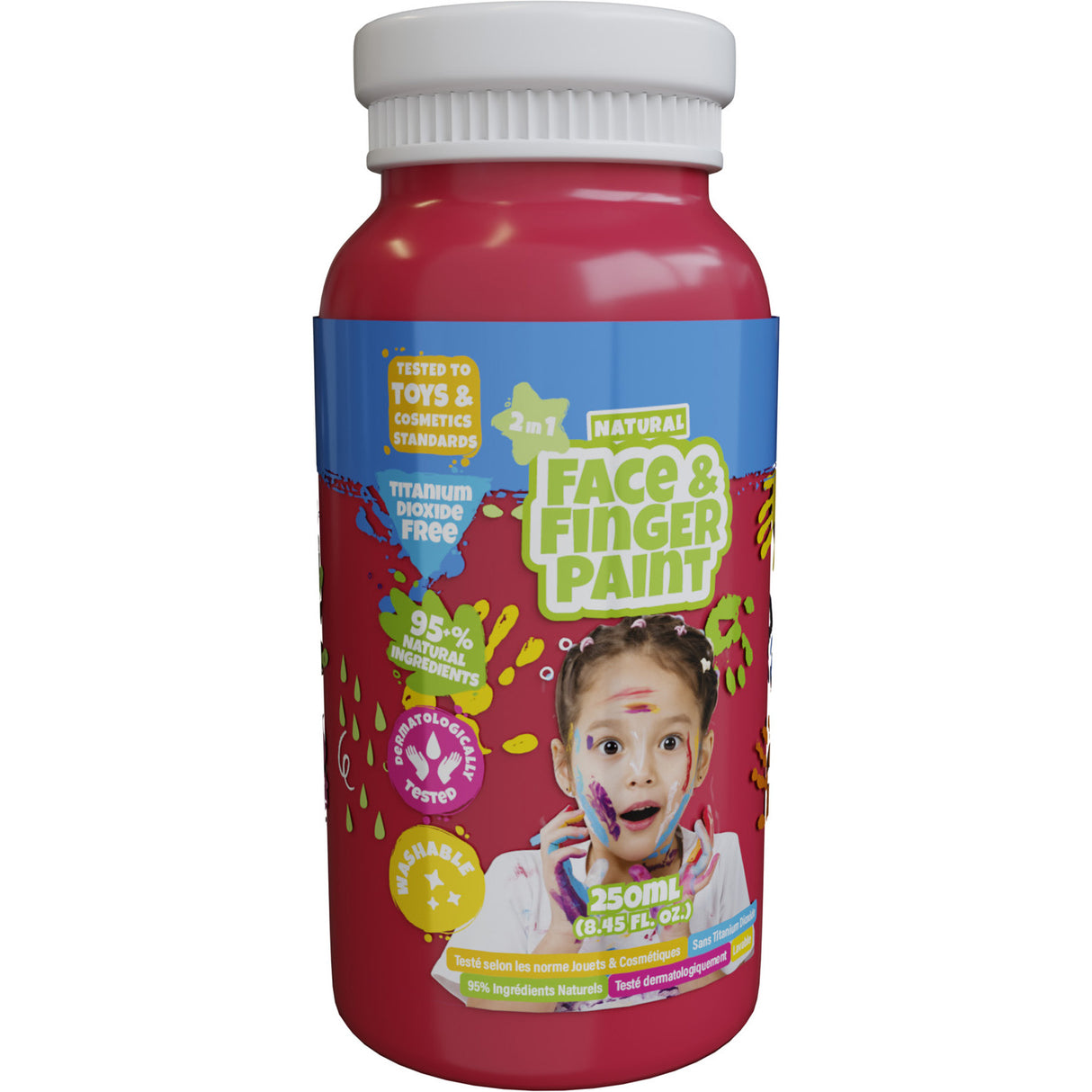 Boti natural face fingerpaint fles - rood, 250ml