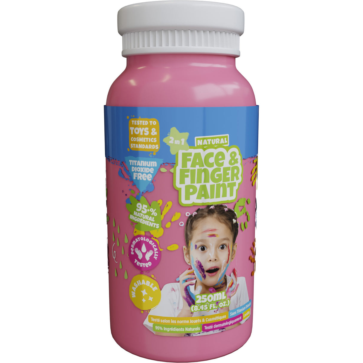 Boti natural face fingerpaint fles - roze, 250ml