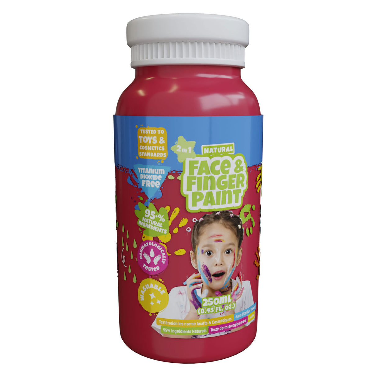 Boti natural face fingerpaint fles - rood, 250ml