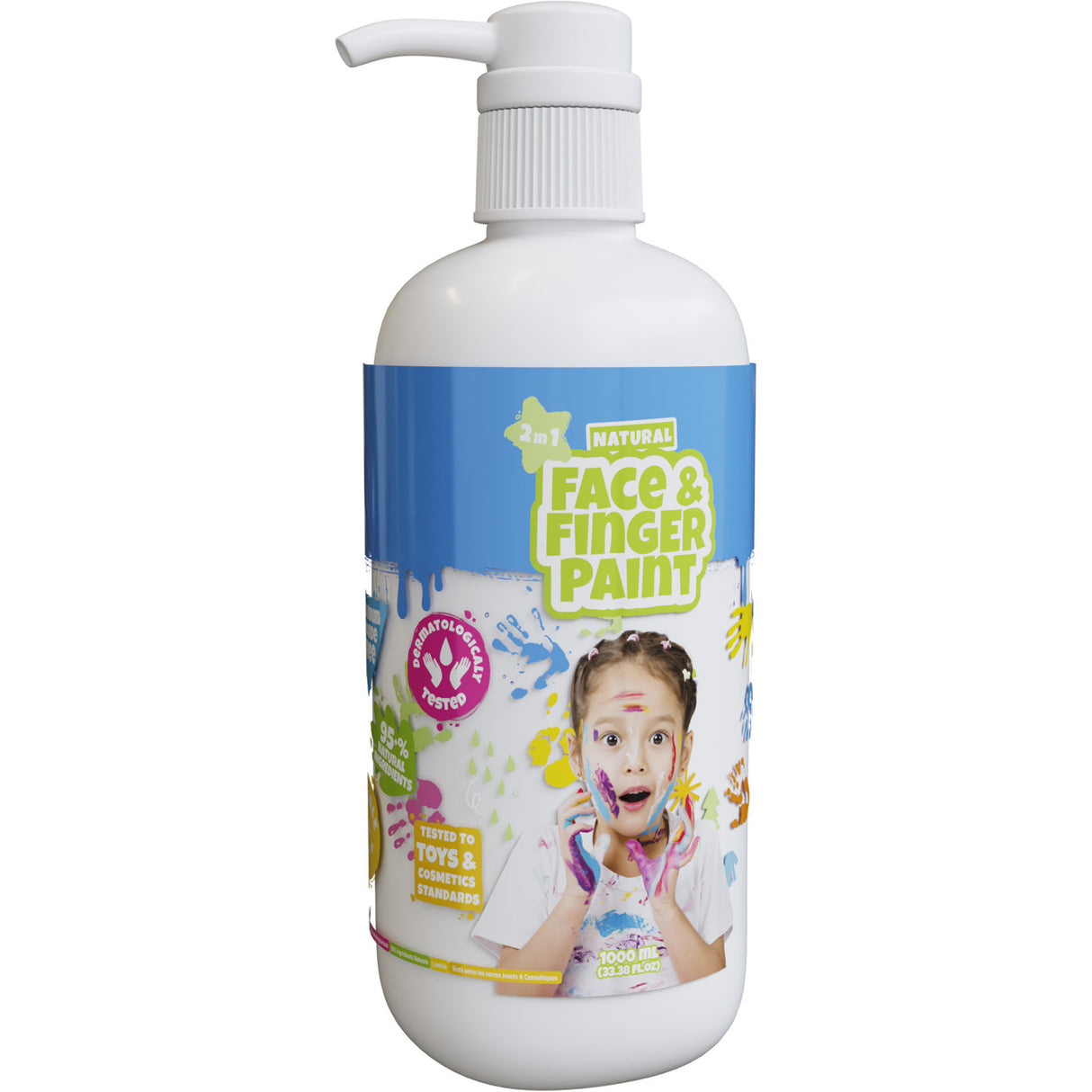 Boti natural face fingerpaint fles met pompje - wit, 1l