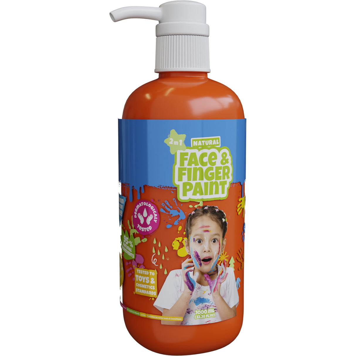 Boti natural face fingerpaint fles met pompje - oranje, 1l