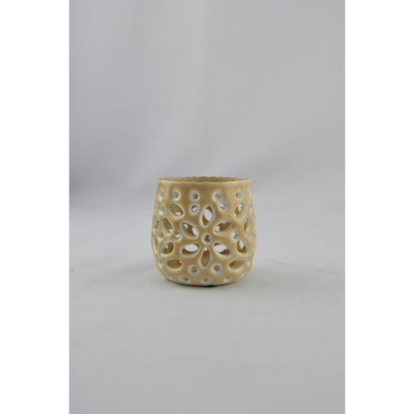 Mansion atmosphere hã©rault votive waxinelichthouder beige 8x8x7cm