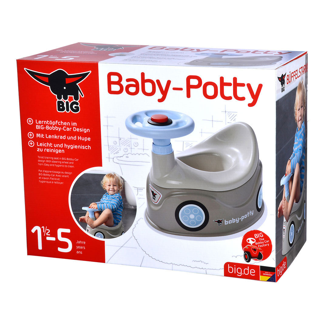 Big Baby Potty Plaspot met Stuur Grijs