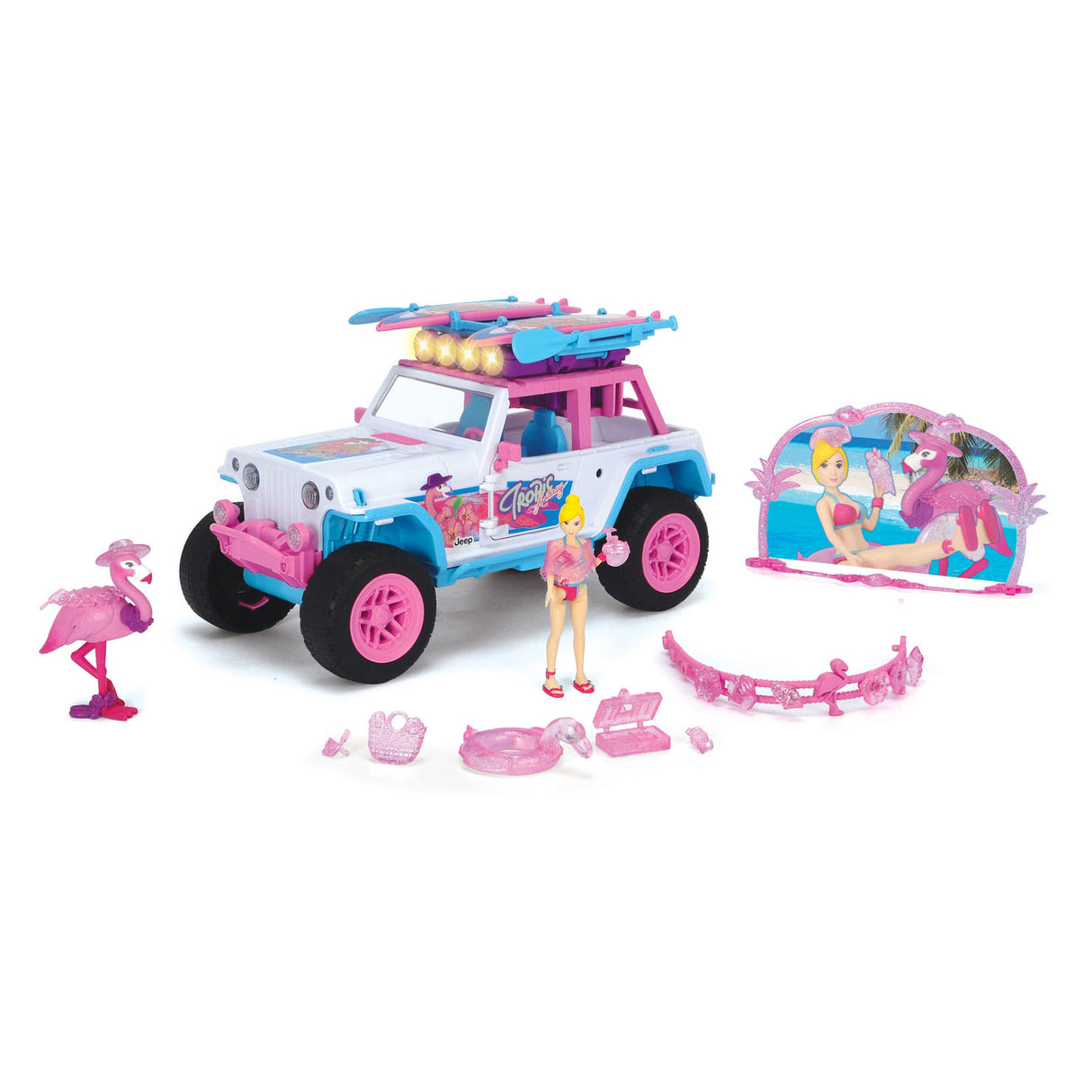 Dickie Flamingo Jeep mat Spillfigur