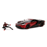 Jada Marvel Miles Morales Spiderman met 2017 Ford GT Auto 1:24