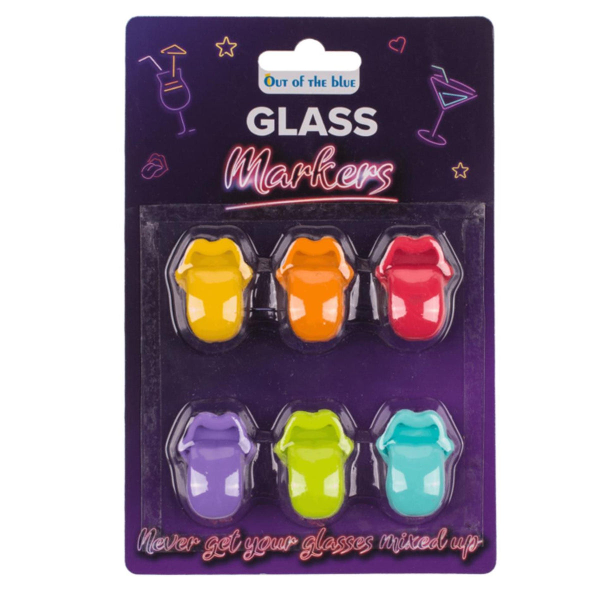 Ootb glas markers siliconen 6 stuks op kaart