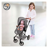 509 crew 2-in-1 poppenwagen met tas - grijs