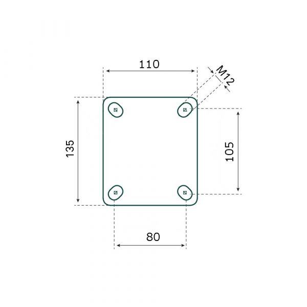 Tarsus Bokwiel 150 mm. TPE extra stil