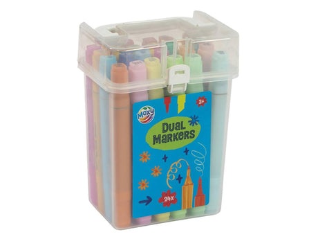 Moxy dual markers pastel 24 stuks in transparante box