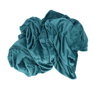 Plaid row 150x200cm petrole polyester 100% recycle | 2 stuks