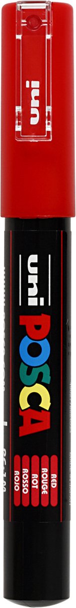 Posca uni verfmarker 1mc rood - conische punt - 1 mm