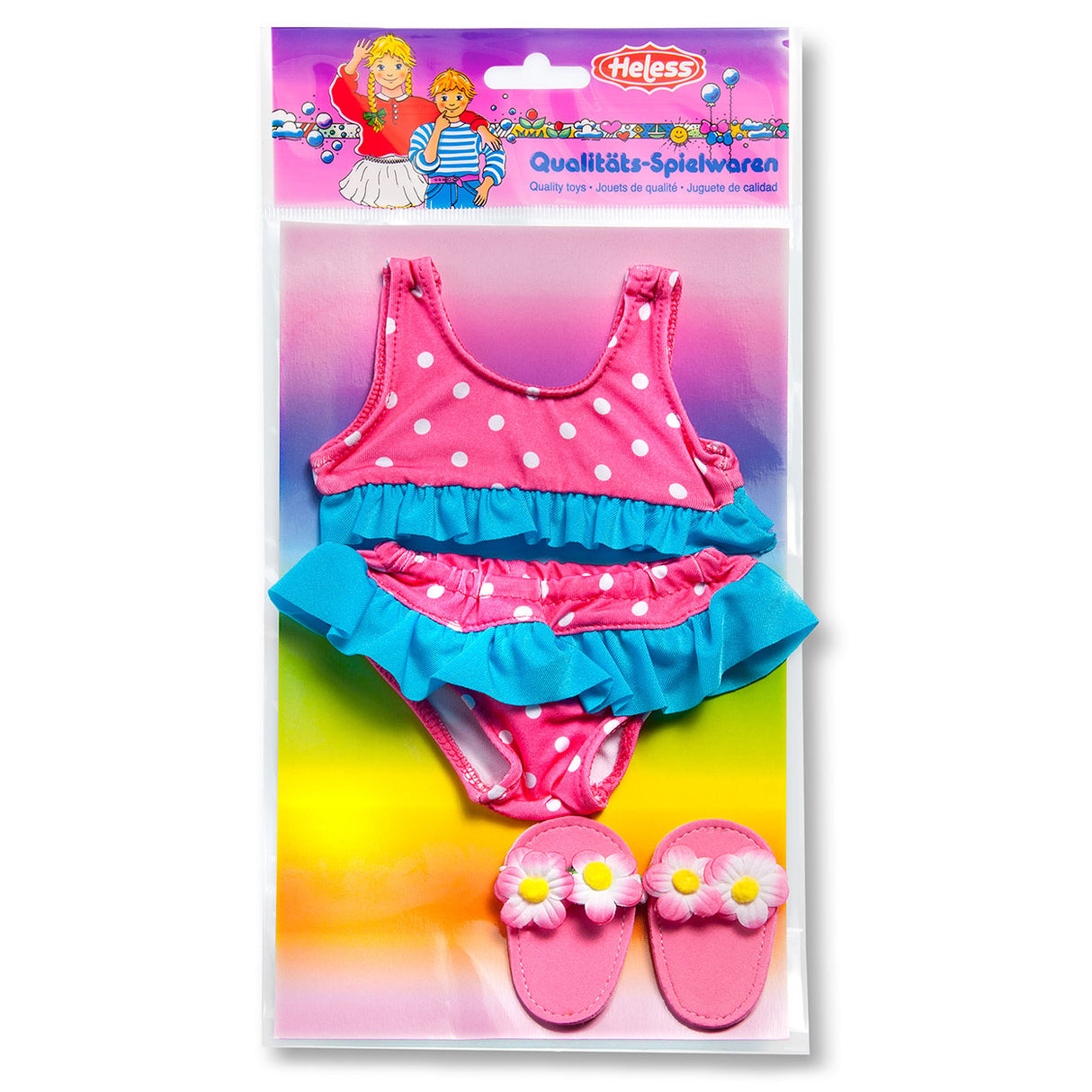 Heless Poppenbikini met Slippers, 35-45 cm