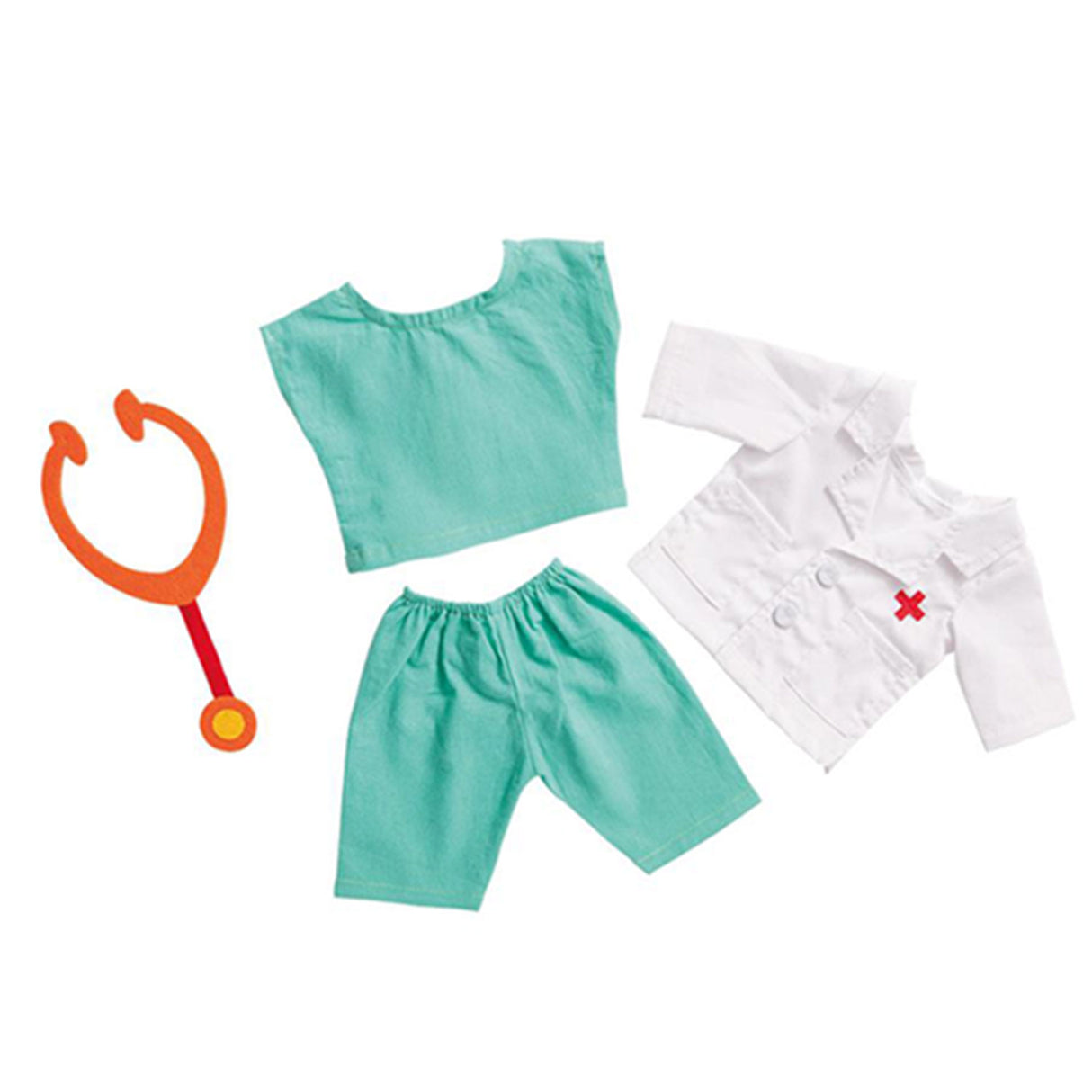 Helies Poppen Dokter Outfit mat Stethoskop, 38-45 cm