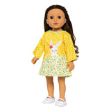 Poppen Tuinbroek met Gestreept Shirt Bunny Lou, 35-45 cm