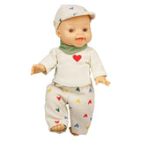 Heless poppen ribfluwelen broek hartjesconfetti, 28-35 cm