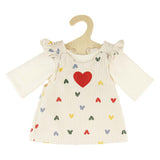 Heless poppen ribfluwelen jurk hartjesconfetti, 28-35 cm