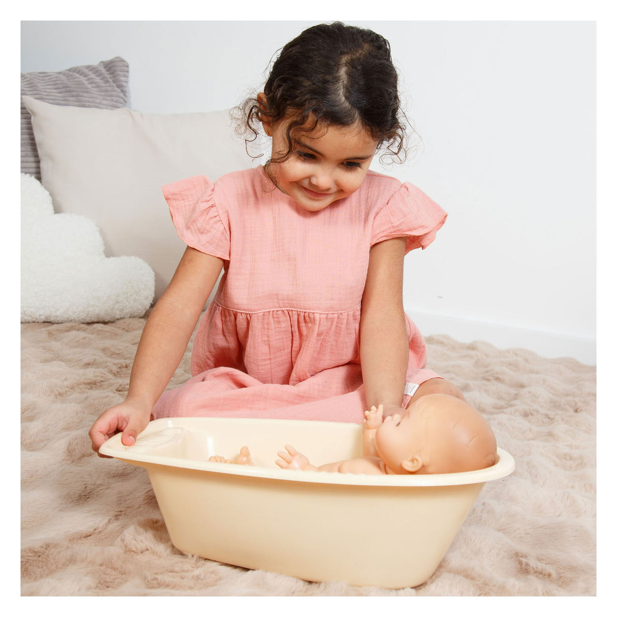 Heless poppenbadset met accessoires beige