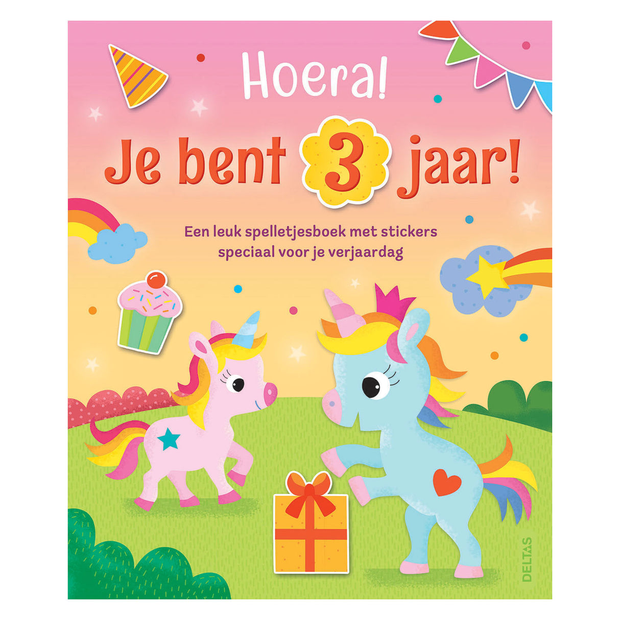 Deltas hoera! je bent 3 jaar! eenhoorns