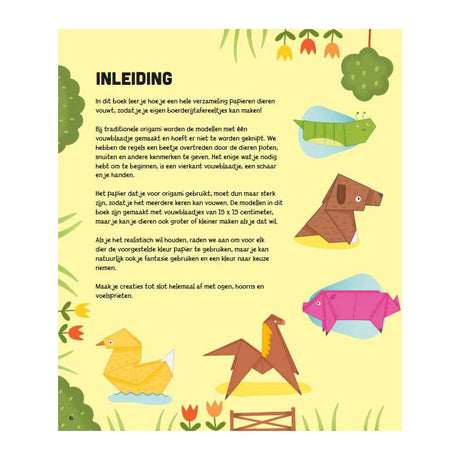 Deltas dieren van de boerderij - origami