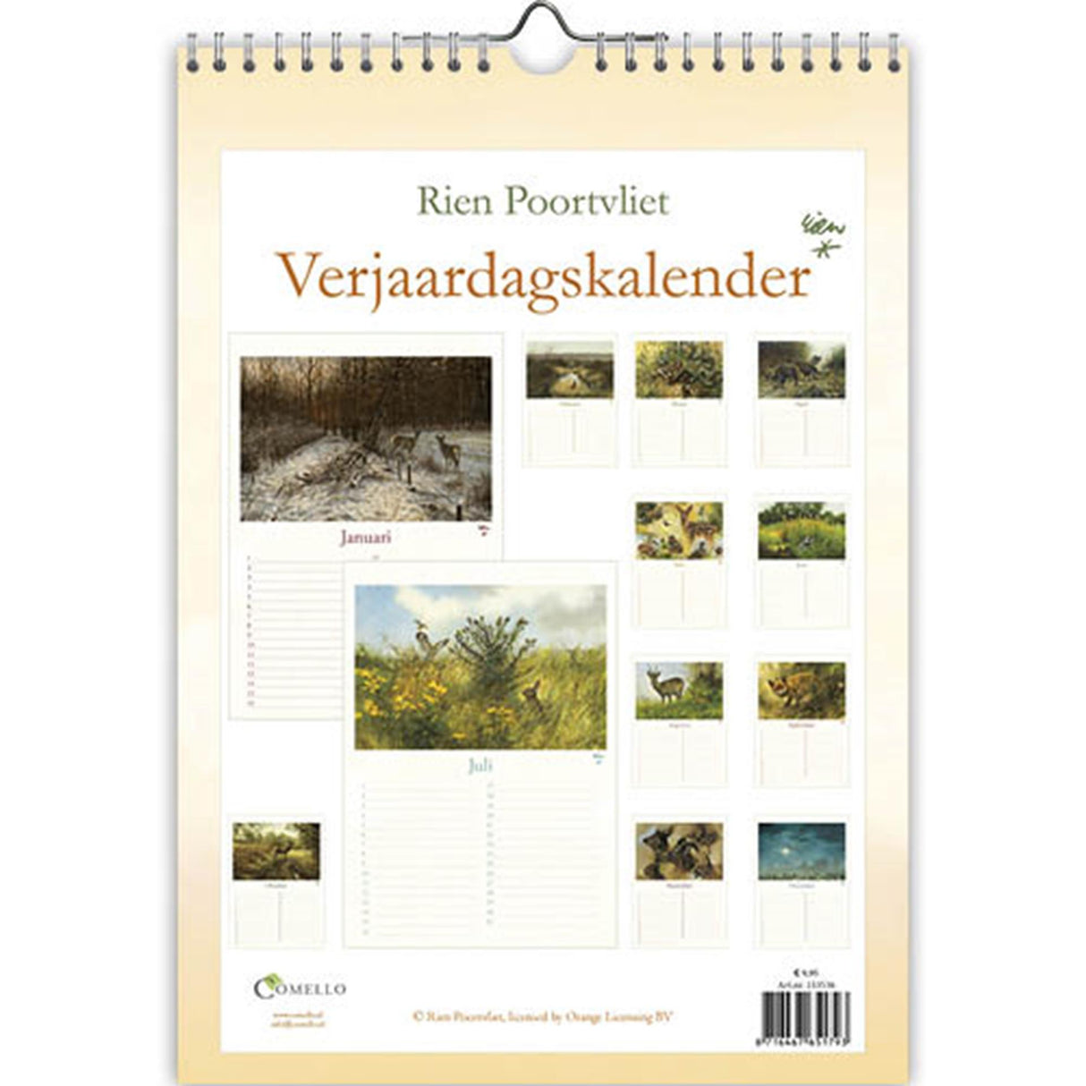 Comello rien poortvliet verjaardagskalender - natuur - a4