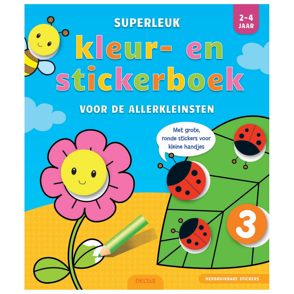 Deltas superleuk kleuren stickerboek voor de allerkleinsten