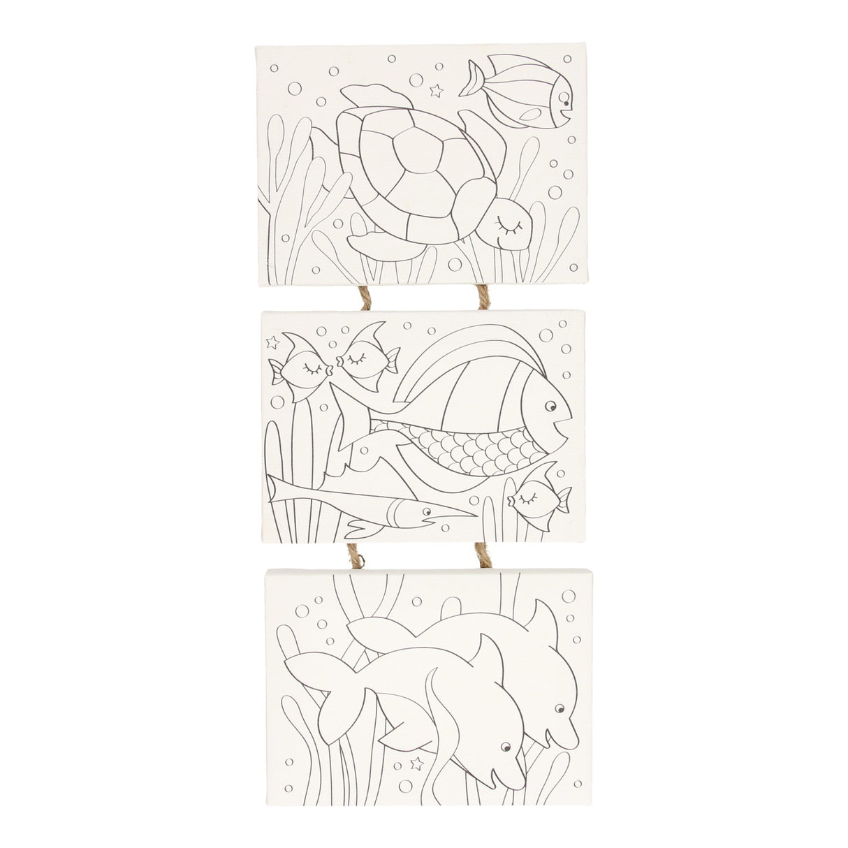 Wins holland canvas schilderset onderwaterwereld, set van 3 stuks