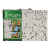 canvas schilderset wilde dieren, set van 3 stuks