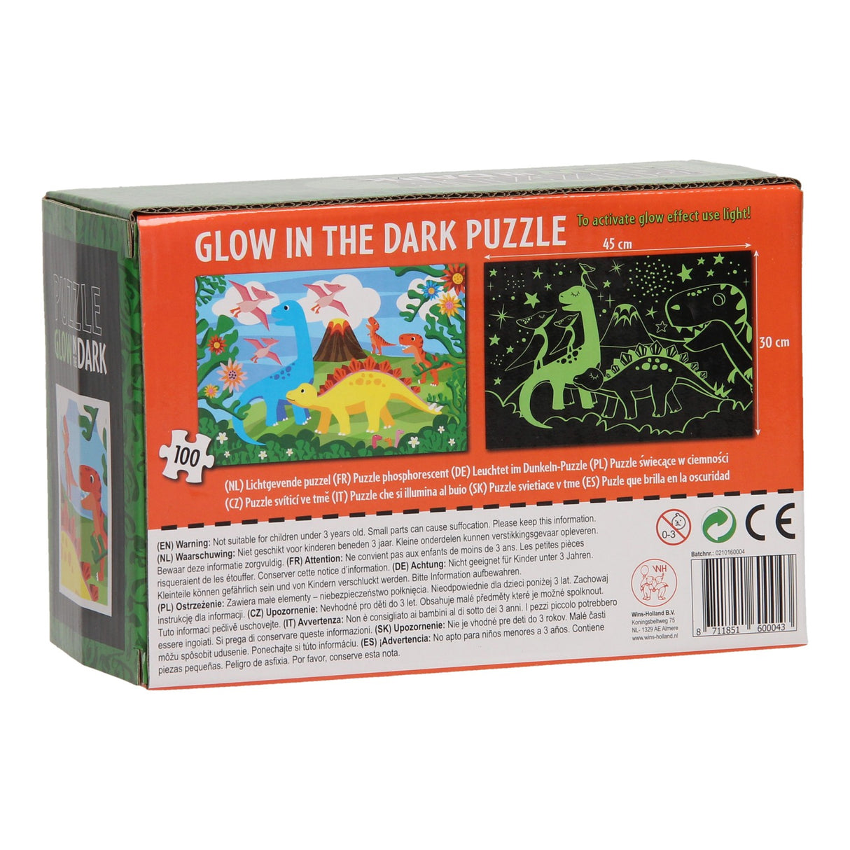 Legpuzzel Glow in the Dark Dino's, 100st.