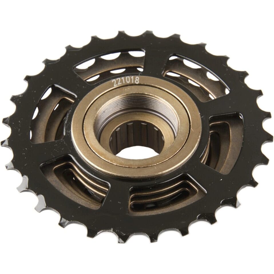 Tecora E freewheel 7 speed 14-28t zwart-bruin in box