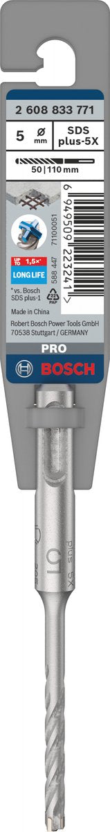 Bosch pro sds plus-5x hamerboor, 5 x 50 x 110 mm